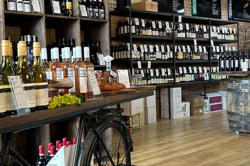 Guests can choose from a large wine selection at Townville 103 restaurant and event venue in downtown Seneca, SC.